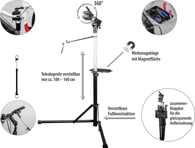 Eufab Bicycle work stand for E-Bikes - black-silver