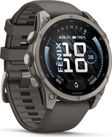 Garmin fēnix 9 AMOLED Sapphire DLC Titan 47 mm Multisport-Smartwatch - kieselgrau-titan