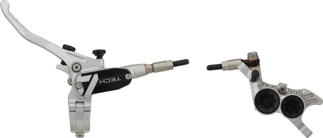 Hope Tech 4 V4 v+h Set Scheibenbremse mit Kunststoffleitung - silver-black/Set/links/rechts (seitenspezifisch)