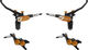 Hope Tech 4 E4 v+h Set Scheibenbremse mit Kunststoffleitung - black-orange/Set/links/rechts (seitenspezifisch)