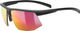 uvex Lunettes de sport Aerios - black mat | mirror red