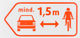 Mindestabstand Autoaufkleber - orange/universal