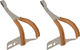 Alloy Toe Clips w/ Leather - brown/M
