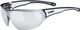 uvex Lunettes de Sport sportstyle 204 - black-white/mirror silver