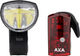 Axa Set de luz delantera Greenline 15 LED + luz trasera LED c. apro. StVZO - negro/15 Lux
