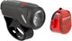 Sigma Aura 35 Front Light + Nugget II LED Rear Light Set - StVZO Approved - black/35 lux