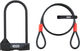 ABUS Candado de arco Facilo 32 con cable Cobra 10/120 y soporte USH - black/10,9 x 23 cm