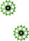 Garbaruk Juego de Roldanas 14 + 14 Dientes para Shimano 12 Velocidades MTB - green