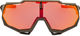 100% Speedtrap Hiper Sports Glasses - soft tact black/hiper red multilayer mirror