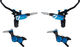 Set de Freins à Disque av+arr Tech 4 V4 avec Conduite en Acier Flex - black-blue/set (roue avant et arrière)