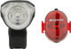 Sigma Aura 80 Front Light + Nugget II LED Rear Light Set - StVZO Approved - black