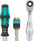Zyklop Mini Ratsche 1/4" mit Tool-Check Plus Satz - schwarz-grün/universal