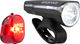 Sigma Aura 60 Front Light + Nugget II LED Rear Light Set - StVZO Approved - black