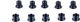 KCNC Long Chainring Bolt Set, Road M8 - black/universal