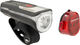 Sigma Aura 80 Front Light + Nugget II LED Rear Light Set - StVZO Approved - black