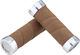 Brooks Slender leather handlebar grips for twist shifters on both sides Mod. 2023 - dark tan/100 mm