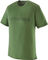 Patagonia Camiseta Capilene Cool Merino Graphic S/S Shirt - outline text logo-terrain green/S