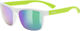 uvex rookie glasses - matte white-lime | mirror green