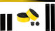 Fizik Vento Microtex Tacky Bicolor Handlebar Tape - black-yellow
