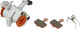 PAUL Klamper Flat Mount Short Pull Bremssattel - silver-orange/Set