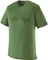 Patagonia Camiseta Capilene Cool Merino Graphic S/S Shirt - outline text logo-terrain green | L