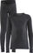 Craft Sous-Vêtements Core Wool Merino Set Junior - black melange/140, 134/M