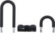tex-lock eyelet Kettenschloss + U/X-lock Mini-Bügelschloss - onyx black/120 cm
