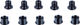 KCNC Long Chainring Bolt Set, Road M8 - black/universal