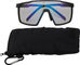 uvex Lunettes de Sport mtn perform S V - black mat/litemirror blue