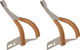 MKS Alloy Toe Clips w/ Leather - brown/M