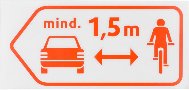 bc basic Minimum Distance Car Decal - orange/universal