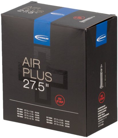 Schwalbe 21 Air Plus Inner Tube for 27.5" - black/27.5x1.5-2.4 Presta 40 mm