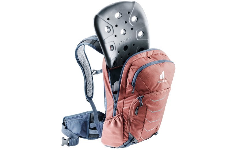 With the deuter Attack, the protector sits in its own pocket inside the backpack.