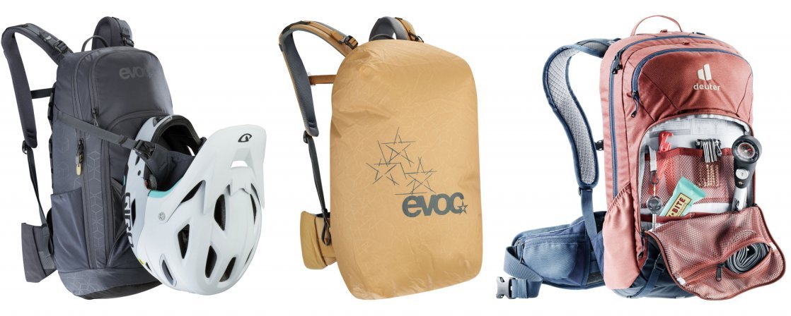 The evoc protector backpack with integrated helmet holder