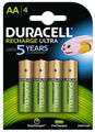 Duracell Battery AA HR6 Recharge Ultra - 4 Pack