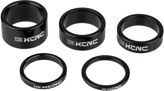 KCNC Headset Spacer Set für 1 1/8" 5-teilig - black/3/5/10/14/20 mm