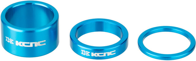 KCNC 3-Piece Headset Spacer Set for 1 1/8" - blue/3/8/20 mm