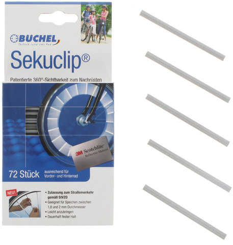 Büchel Sekuclip Speichenreflektoren mit StVZO-Zulassung - weiß-reflex/80 mm