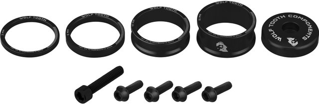 Wolf Tooth Components Set de tapa Ahead y Spacer Anodized Bling Kit - black/universal