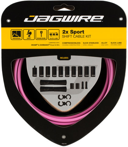 Jagwire Set de Câble de Vitesses 2X Sport - rose/universal