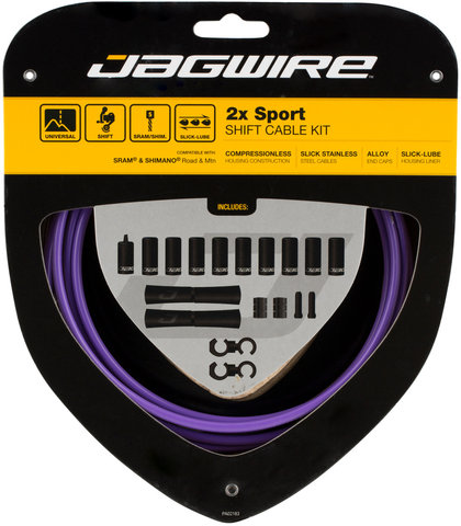 Jagwire Set de Câble de Vitesses 2X Sport - purple/universal