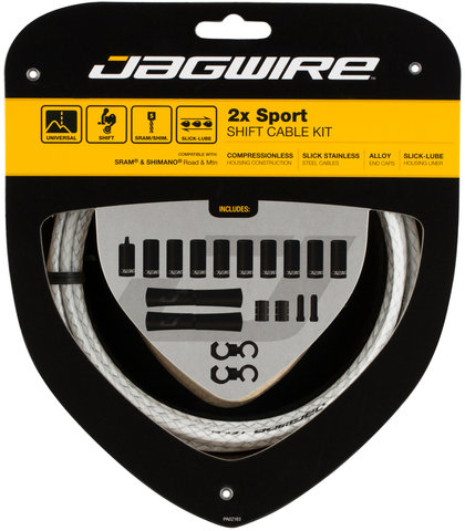 Jagwire Set de cables de cambios 2X Sport - white/universal
