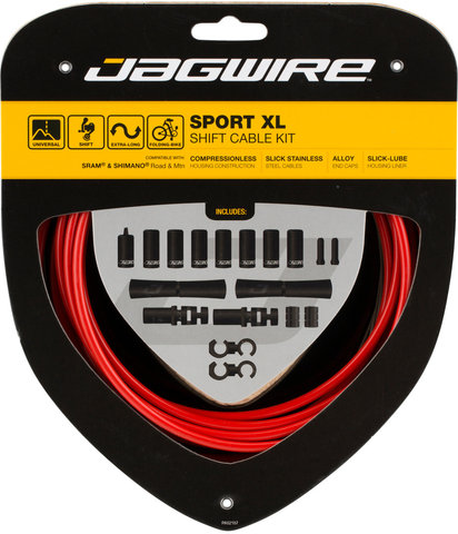 Jagwire Sport XL Schaltzugset - red/universal
