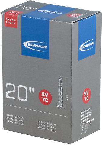 Schwalbe Schlauch 7C Extralight für 20" - schwarz/20 x 1,5-2,35 SV