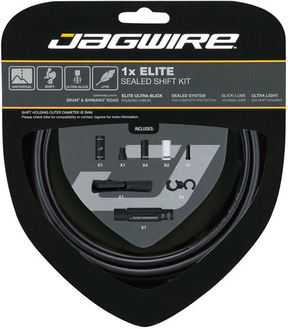 Jagwire Set de cables de cambio 1X Elite Sealed - stealth black/universal