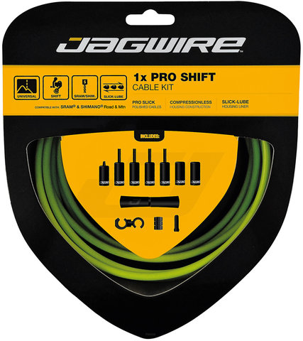 Jagwire Set de cables de cambios 1X Pro - organic green/universal