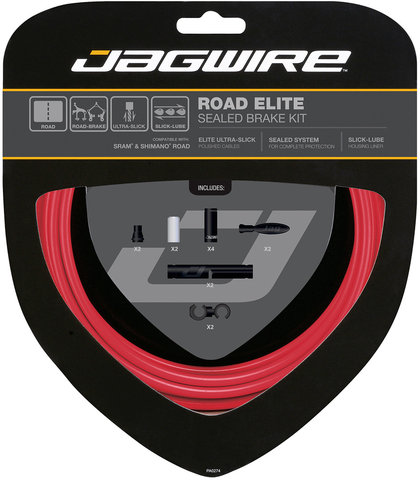 Jagwire Road Elite Sealed Brake Cable Set - red/universal