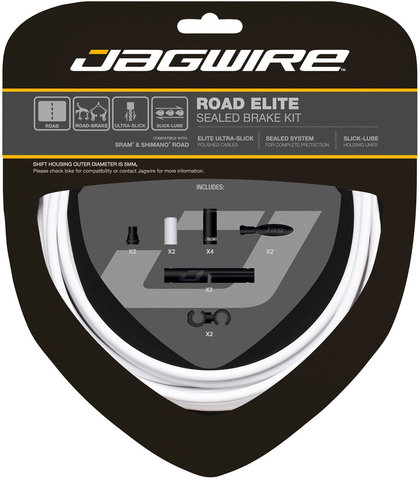 Jagwire Set de Câbles de Frein Road Elite Sealed - blanc/universal
