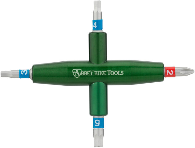 Abbey Bike Tools Outil Multifonctions 4-Way - green/3 mm, 4 mm, 5 mm, PH2