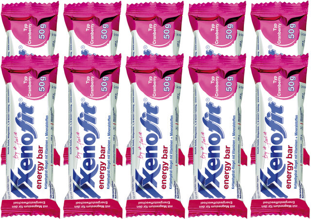 Xenofit energy bar Energieriegel - 10 Stück - cranberry/500 g